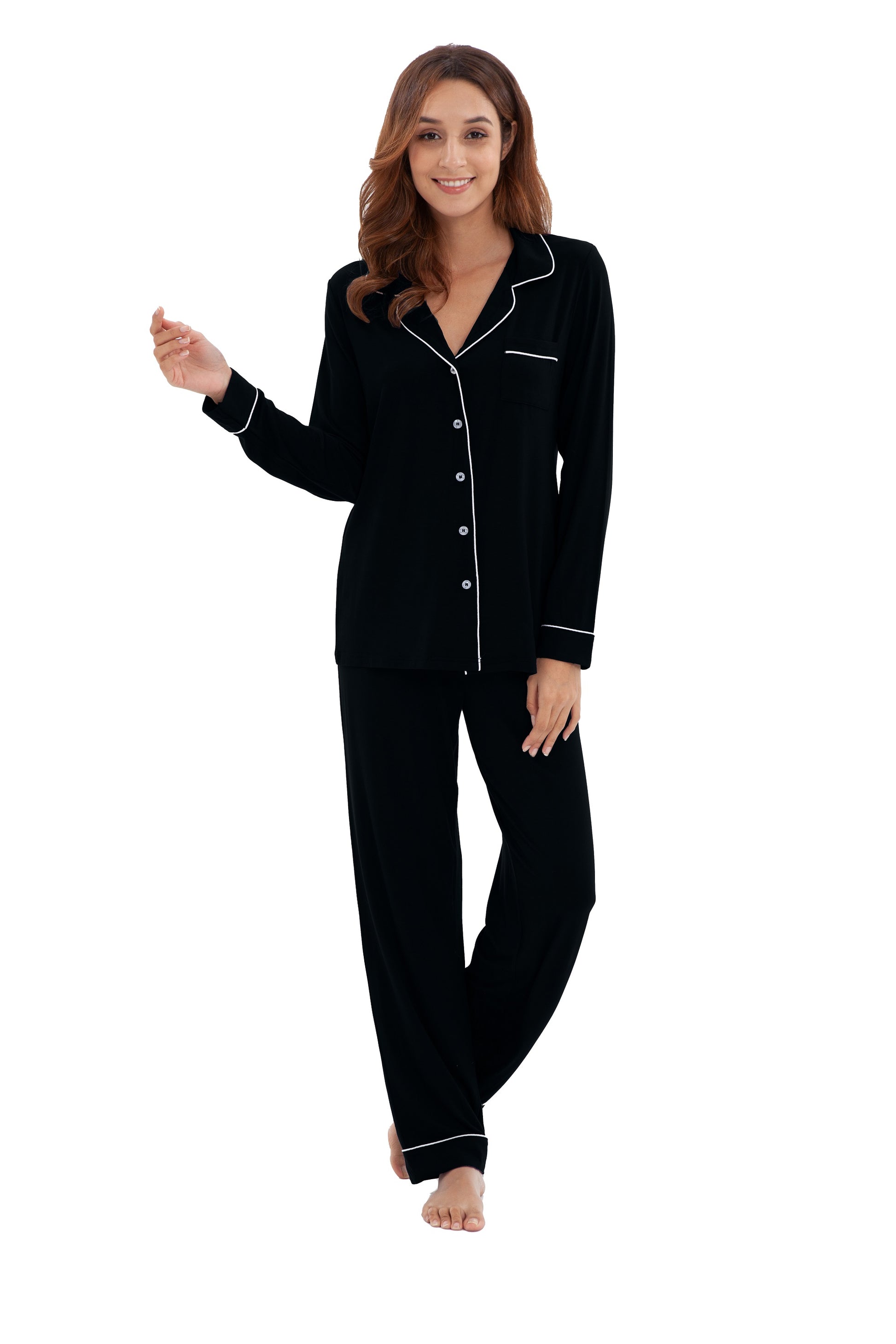 Midnight Ladies' 3-Piece Pajama Set - Black - CW18C4ZCSDW