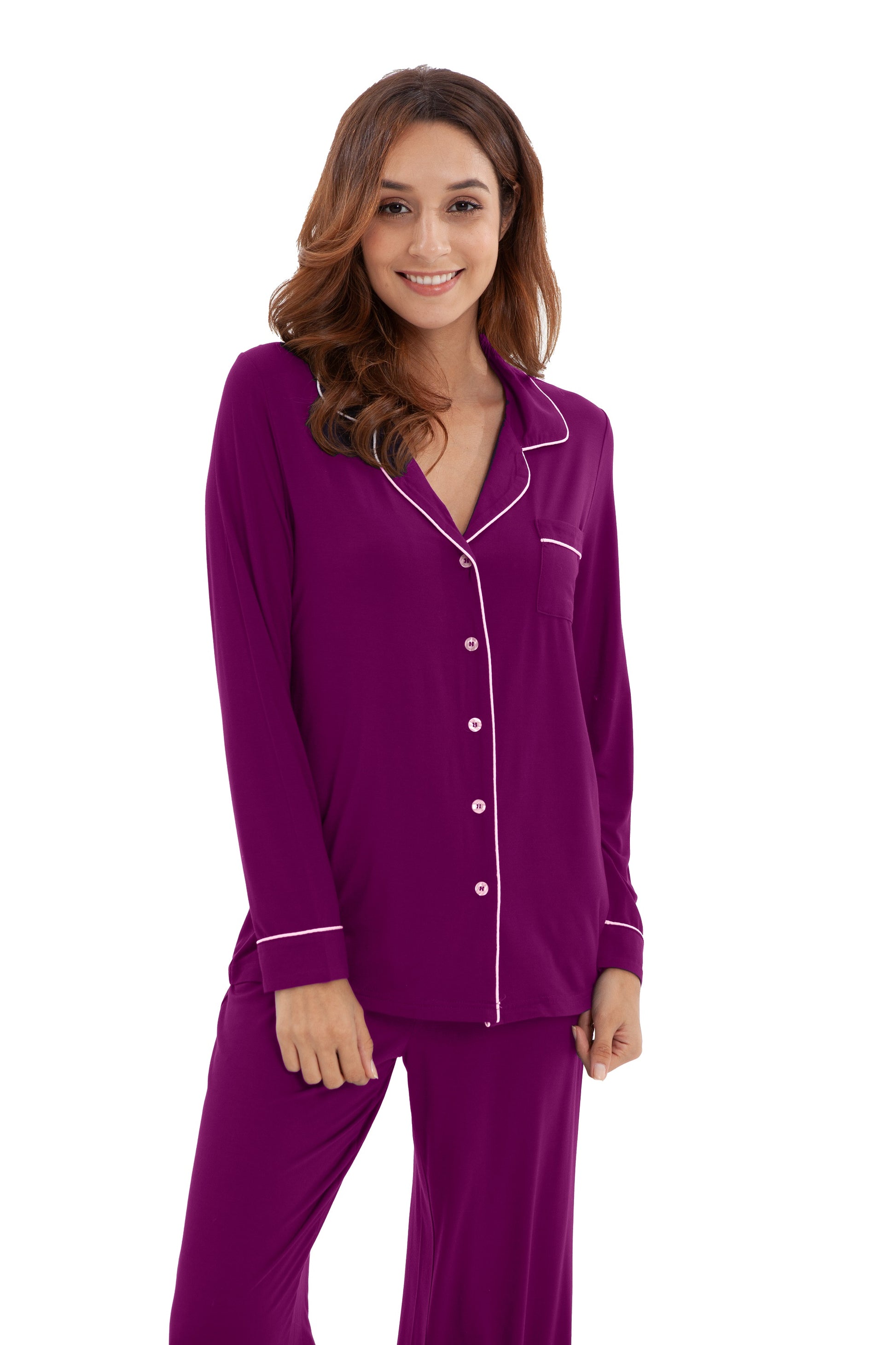 Avamo Women Nightwear Suit 2 Pieces Pajamas Set Lounge Pjs Sexy Sleepwear  Outfits Loungwear Home Clothes Bright Purple S 